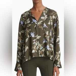 Vince Bellflower Drape Tie Neck 100% Silk Blouse, NWOT, never worn, medium
